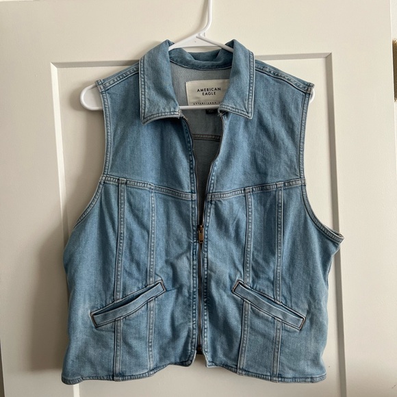 American Eagle Outfitters Jackets & Blazers - American Eagle Light Blue Denim Vest